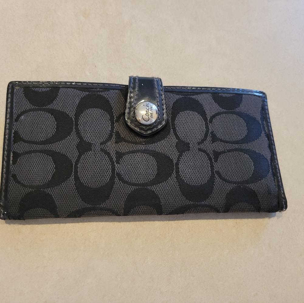 Black gray Coach wallet